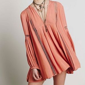ISO FREE PEOPLE XS Babydoll Lace Inset Swing Tunic